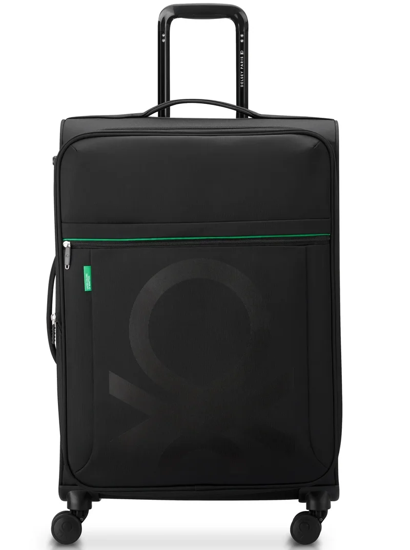 Color Block 69 Cm 4 Double Wheeled Softside Expandable Check-In Luggage Trolley Case - Black